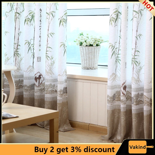 Rèm Cửa Sổ Vải Tuyn In Họa Tiết Cây Tre Trang Trí Ban Công / Phòng Ngủ / Phòng Khách - Ảnh 7