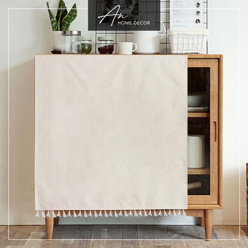 Rèm dán vải canvas che tủ bếp, giá sách, kệ hàng không cần khoan đục - Ảnh 6