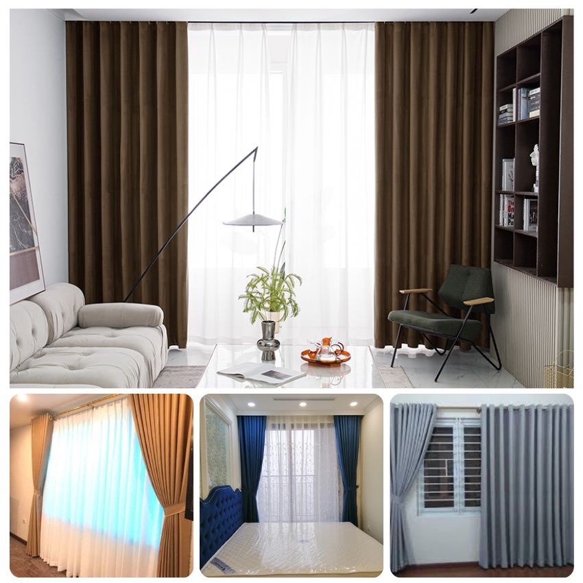 Rèm Cửa 2 Lớp Rèm Cửa Chống Nắng Vải Gấm Cao Cấp 2 Lớp Trang Trí Phòng - RC02 - Ảnh 5