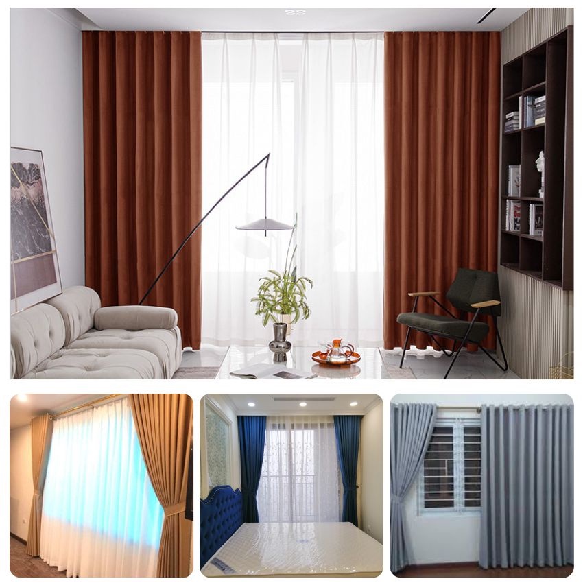 Rèm Cửa 2 Lớp Rèm Cửa Chống Nắng Vải Gấm Cao Cấp 2 Lớp Trang Trí Phòng - RC02 - Ảnh 4