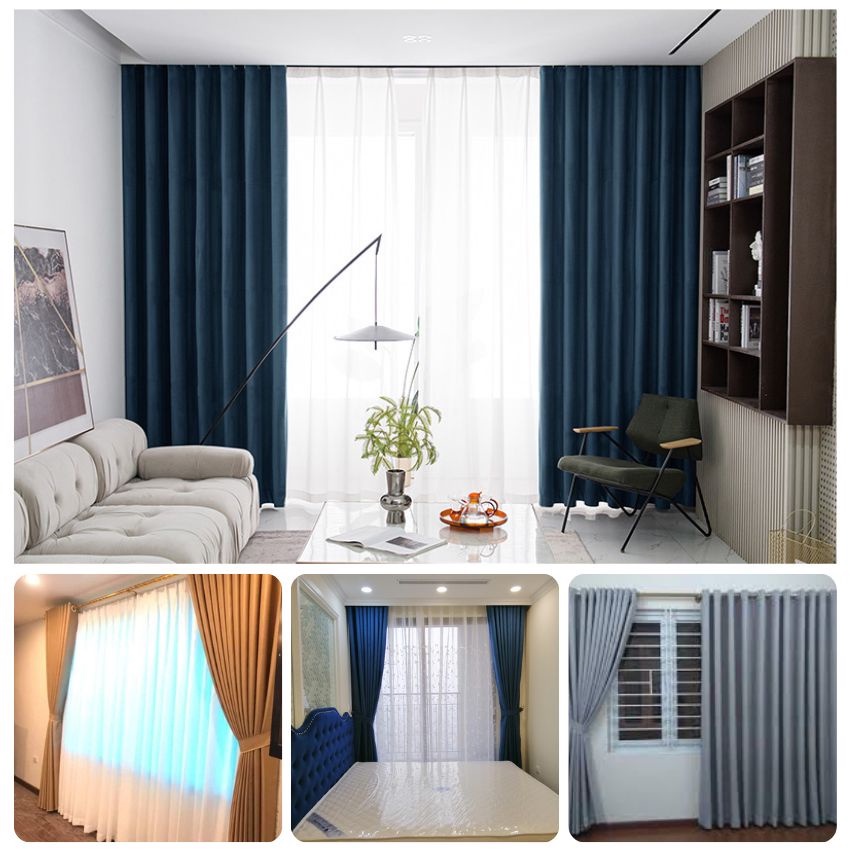 Rèm Cửa 2 Lớp Rèm Cửa Chống Nắng Vải Gấm Cao Cấp 2 Lớp Trang Trí Phòng - RC02 - Ảnh 2