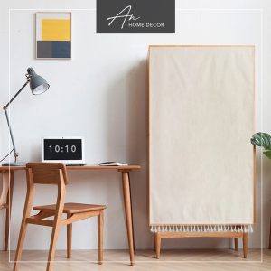 Rèm dán vải canvas che tủ bếp, giá sách, kệ hàng không cần khoan đục - Ảnh 7