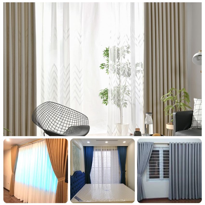 Rèm Cửa 2 Lớp Rèm Cửa Chống Nắng Vải Gấm Cao Cấp 2 Lớp Trang Trí Phòng - RC02 - Ảnh 6