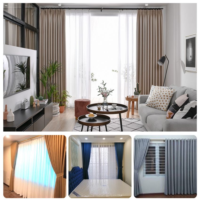 Rèm Cửa 2 Lớp Rèm Cửa Chống Nắng Vải Gấm Cao Cấp 2 Lớp Trang Trí Phòng - RC02 - Ảnh 3