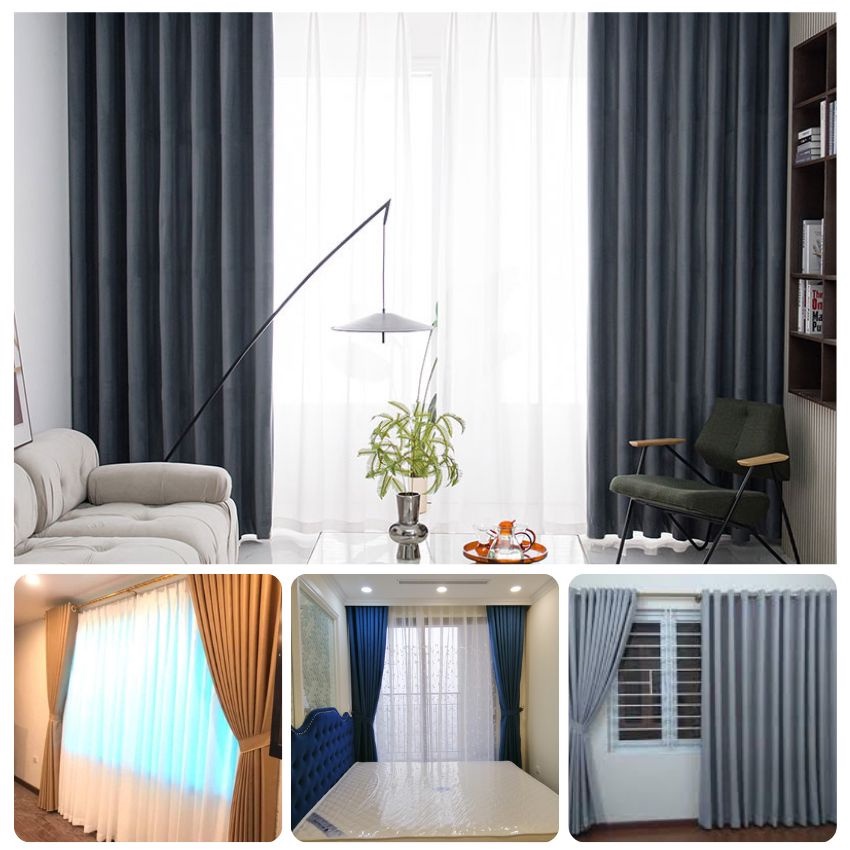 Rèm Cửa 2 Lớp Rèm Cửa Chống Nắng Vải Gấm Cao Cấp 2 Lớp Trang Trí Phòng - RC02 - Ảnh 7
