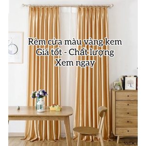 cửa sổ VẢI GẤM BÓNG MÀU VÀNG KEM sang trọng