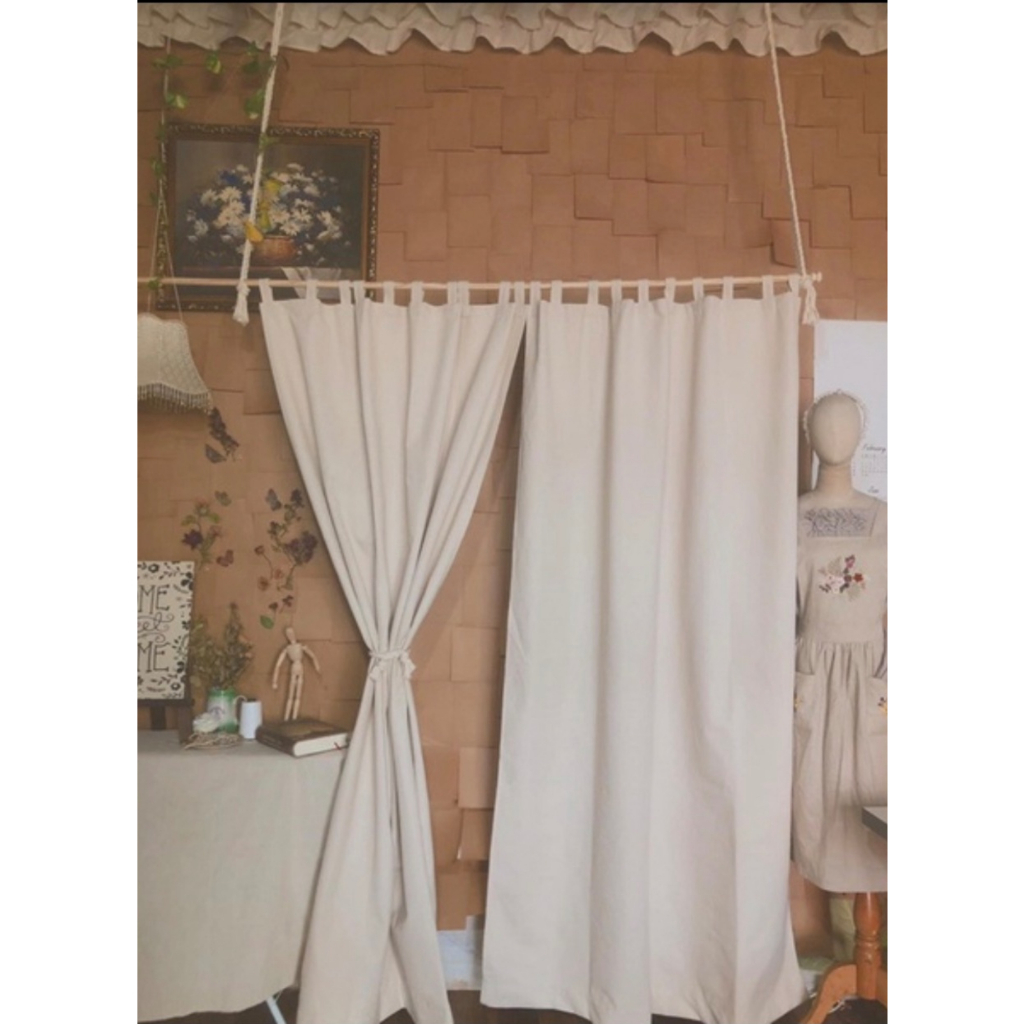[Tặng Kèm Dây Rèm] Rèm Màn Cửa Vải Canvas Đẹp Loại 1 Phong Cách Vintage