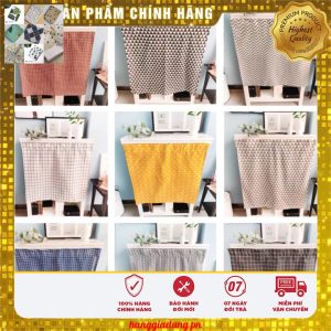Rèm Vải Dán Cửa Tủ Bếp VIỀN REN - Vải Canvas Che Chắn Lối Đi AG057