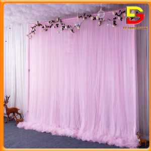 Rèm Vải 2 Lớp (Voan Lưới+Thun Nhúng) Rèm Trang Trí Sinh Nhật Background Tiệc Cưới Sự Kiện DC-388