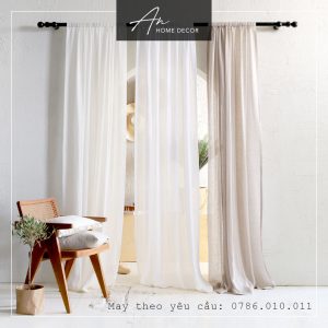 Rèm vải Linen Rod Pastel may theo yêu cầu