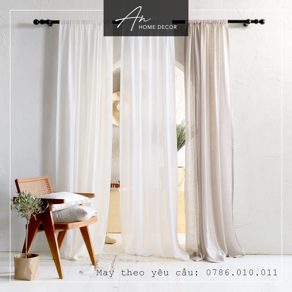 Rèm vải Linen Rod Pastel may theo yêu cầu