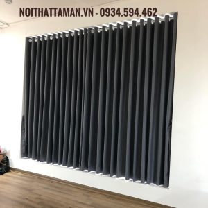 Rèm Cửa Sổ Tâm An Cản Sáng Tuyệt Đối 100% - Chất Vải Gấm 3 Lớp Màu Ghi Đen Dành Cho Phòng Ngủ