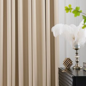 Rèm Vải Cao 2m7 Treo Cửa 99% Chống Nắng 1 Màu (tặng dây buộc) - Vàng Nhạt giá bán 1 tấm - Ảnh 3