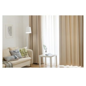 Rèm Vải Cao 2m7 Treo Cửa 99% Chống Nắng 1 Màu (tặng dây buộc) - Vàng Nhạt giá bán 1 tấm - Ảnh 4