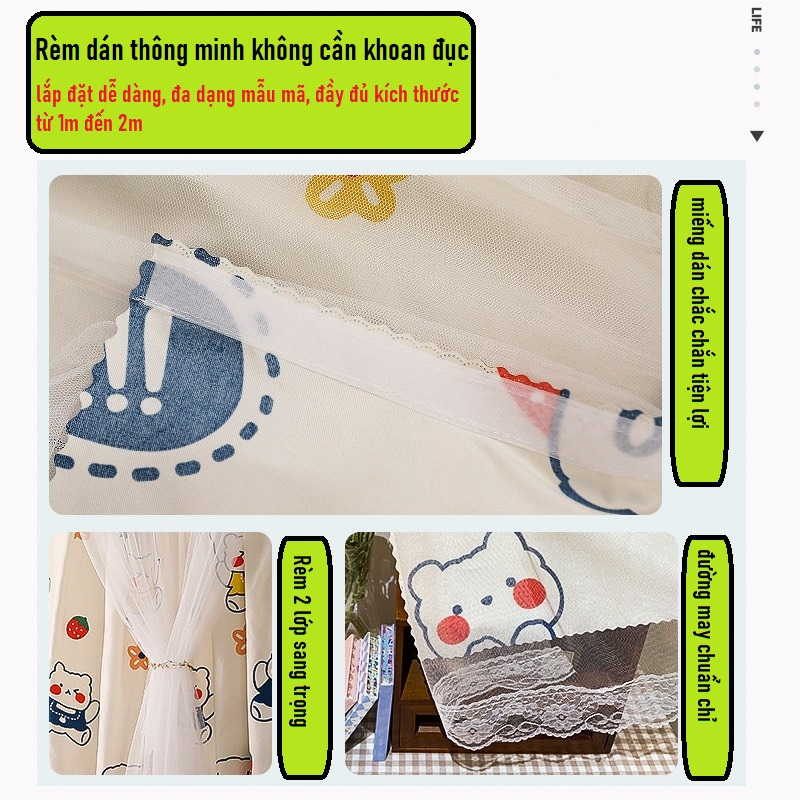 Rèm Cửa Sổ Phòng Ngủ Dán Tường, màn cửa sổ chống nắng may sẵn treo phòng ngủ - Ảnh 3