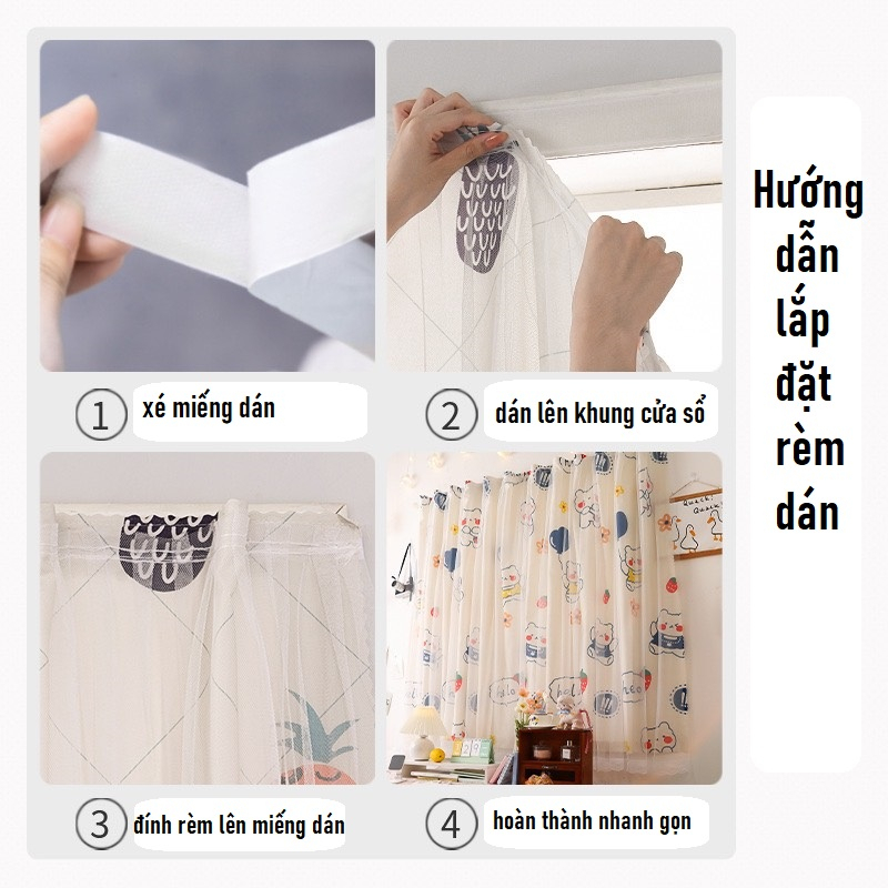 màn cửa sổ chống nắng may sẵn treo phòng ngủ