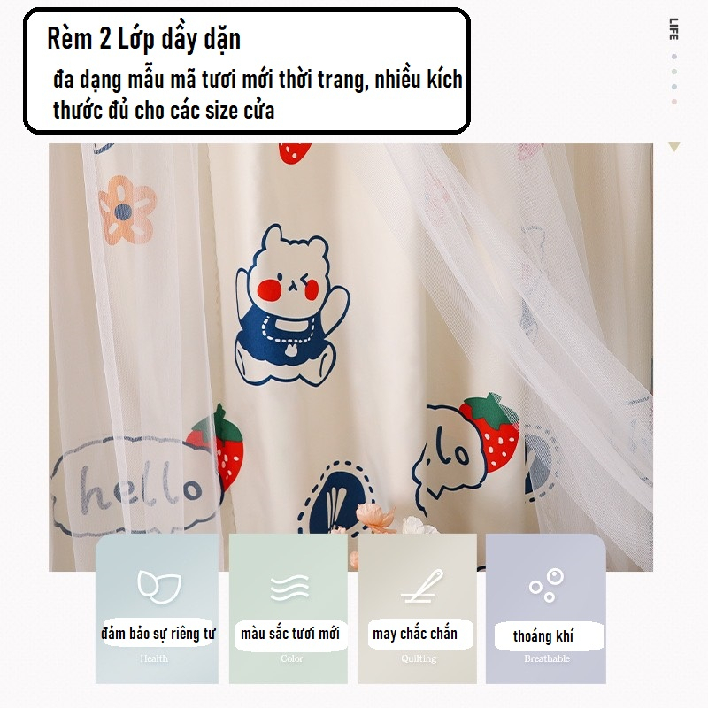 Rèm Cửa Sổ Phòng Ngủ Dán Tường, màn cửa sổ chống nắng may sẵn treo phòng ngủ - Ảnh 4