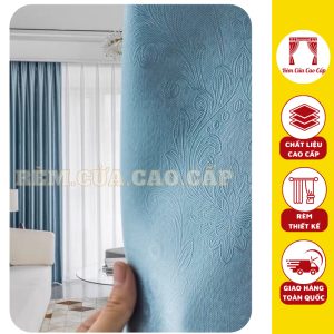 Rèm Cửa Ri Đô Vải Gấm In Hoa Chìm Đẹp