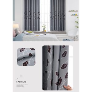 Rèm cửa sổ phòng ngủ cao cấp chống nắng tốt PK khoan lỗ - Cây Lá RPK064 - Ảnh 2