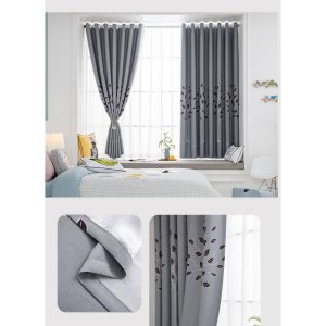Rèm cửa sổ phòng ngủ cao cấp chống nắng tốt PK khoan lỗ - Cây Lá RPK064 - Ảnh 3