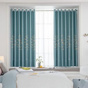 Rèm cửa sổ phòng ngủ cao cấp chống nắng tốt PK khoan lỗ - Cây Lá RPK065 - Ảnh 3