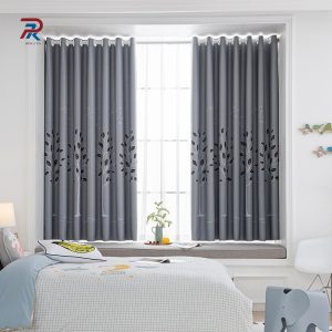 Rèm cửa sổ phòng ngủ cao cấp chống nắng tốt PK khoan lỗ - Cây Lá RPK064