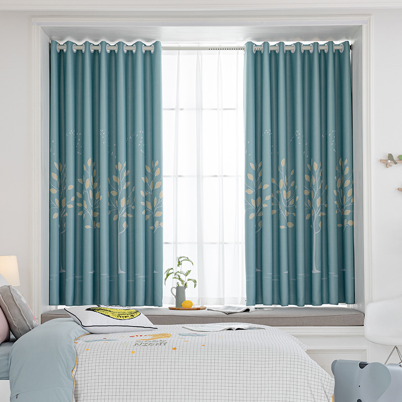 Rèm cửa sổ phòng ngủ cao cấp chống nắng tốt PK khoan lỗ - Cây Lá RPK063 - Ảnh 2