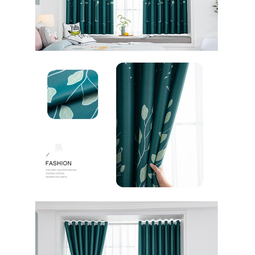 Rèm cửa sổ phòng ngủ cao cấp chống nắng tốt PK khoan lỗ - Cây Lá RPK063 - Ảnh 6