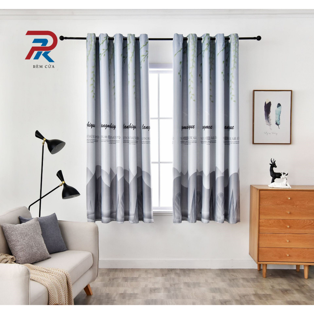 Rèm cửa sổ phòng ngủ cao cấp chống nắng tốt PK khoan lỗ - Núi Non RPK071