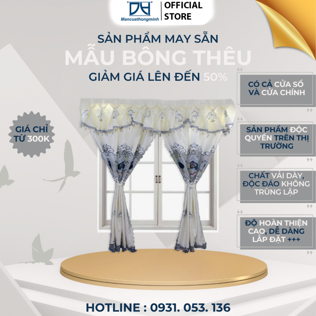 Rèm cửa sổ phòng ngủ Loại 1 chống nắng cao cấp, màn vải treo tường trang trí decor cửa chính MCVIP03 Mancuathongminh - Ảnh 3