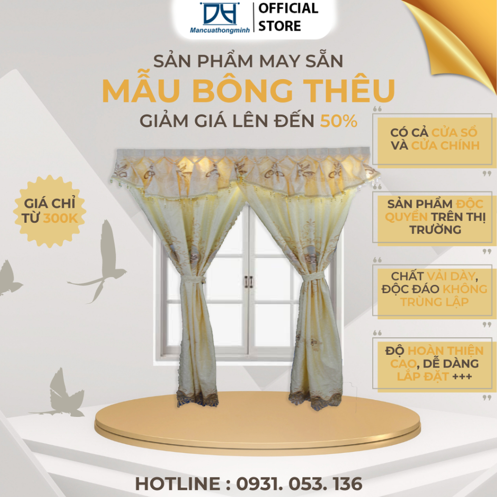 Rèm cửa sổ phòng ngủ Loại 1 chống nắng cao cấp, màn vải treo tường trang trí decor cửa chính MCVIP03 Mancuathongminh - Ảnh 4
