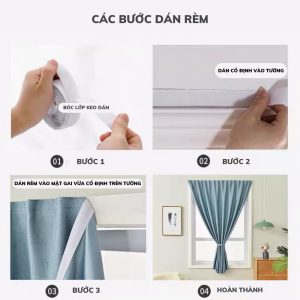 decor trang trí phòng vải polly in hình họa tiết độ cản sáng 65%