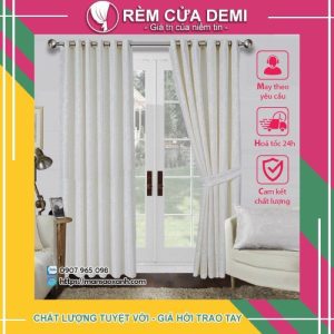 [Mã CUNGDEMI giảm 10%] Rèm cửa vải GẤM TRẮNG HỌA TIẾT SANG TRỌNG cho cửa sổ cửa đi. Ghi chú: Nhận số đo theo yêu cầu.