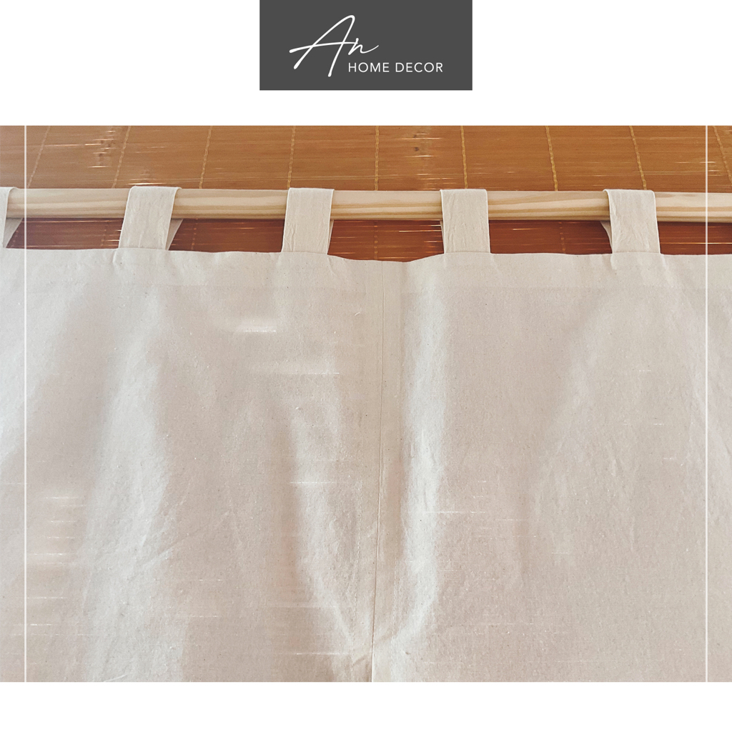Rèm Noren vải Linen kiểu Nhật tab top 2 tà ngăn phòng bếp, khách - Ảnh 4