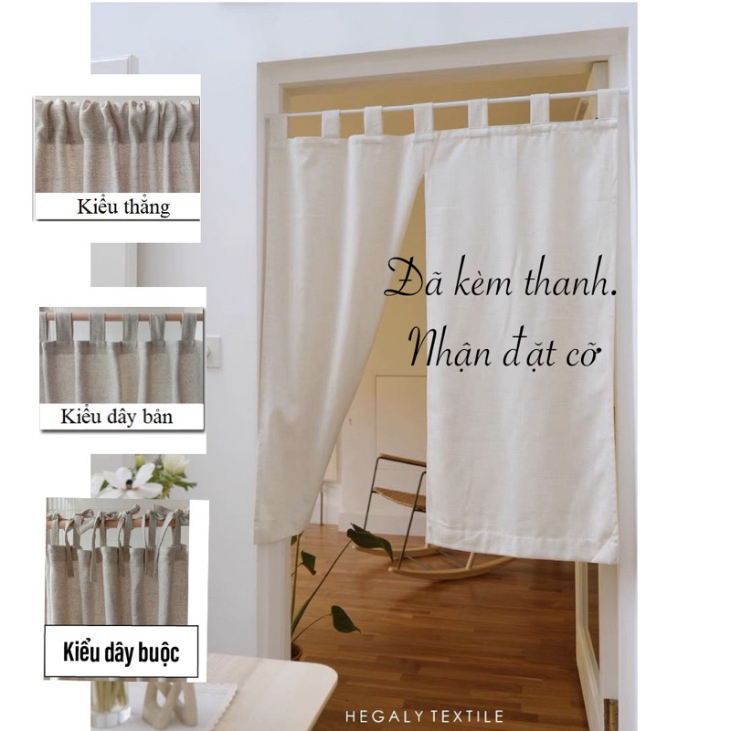 Rèm cửa ngăn phòng VẢI MỘC CANVAS loại mới phong cách Nhật bản (Đã bao gồm rèm và thanh treo)