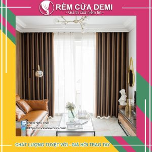 [Rèm cửa Demi] Rèm cửa rèm vải phòng vải gấm Màu Nâu Socola