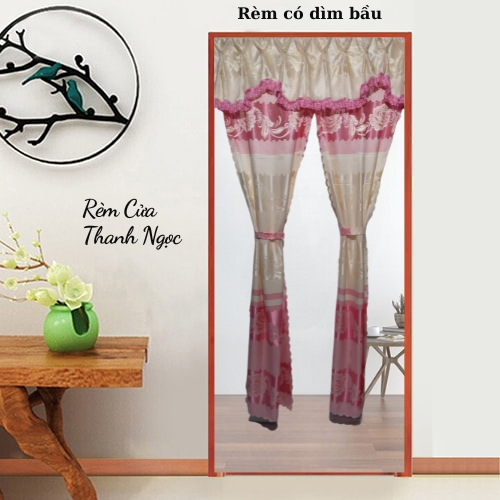 Rèm Cửa Thanh Ngọc Vải Gấm Xẻ Giữa Nhiều Kích Thước