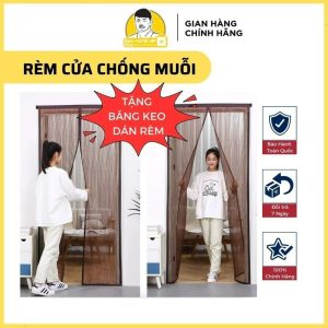 Rèm Cửa Chống Muỗi Dán Tường - Chống Rách Chống Cháy - Đầy Đủ Kích Thước Cửa Sổ & Cửa Chính [Tặng Băng Keo Dán Rèm]