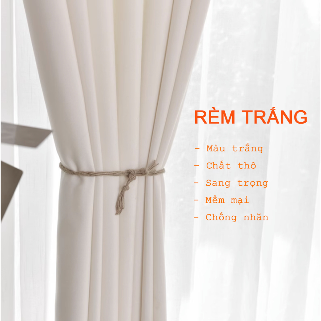Rèm Vải Màu Trắng - Rèm Vải Cao Cấp