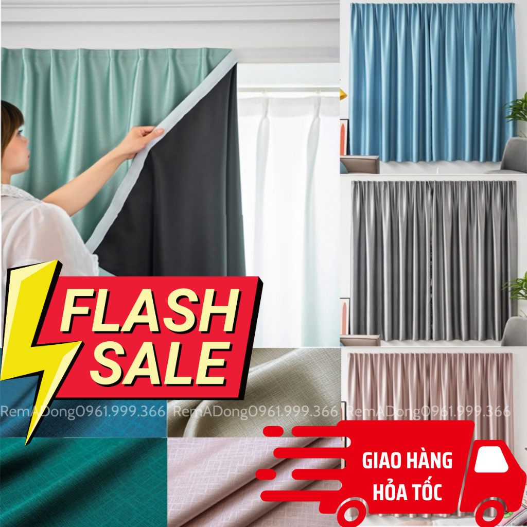 (NHIỀU SIZE) Rèm Cửa Dán Tường Á Đông