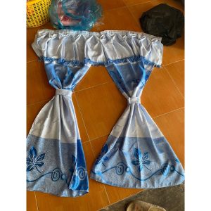 cửa buồng gấm thêu màu xanh da trời