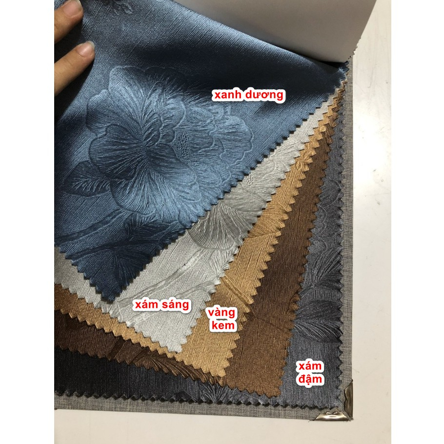 Rèm Vải Dày Đẹp Họa Tiết Hoa Decor Kim Vinh Khoen Lỗ Ngang 1.3m x 1.8m Cao - Ảnh 4