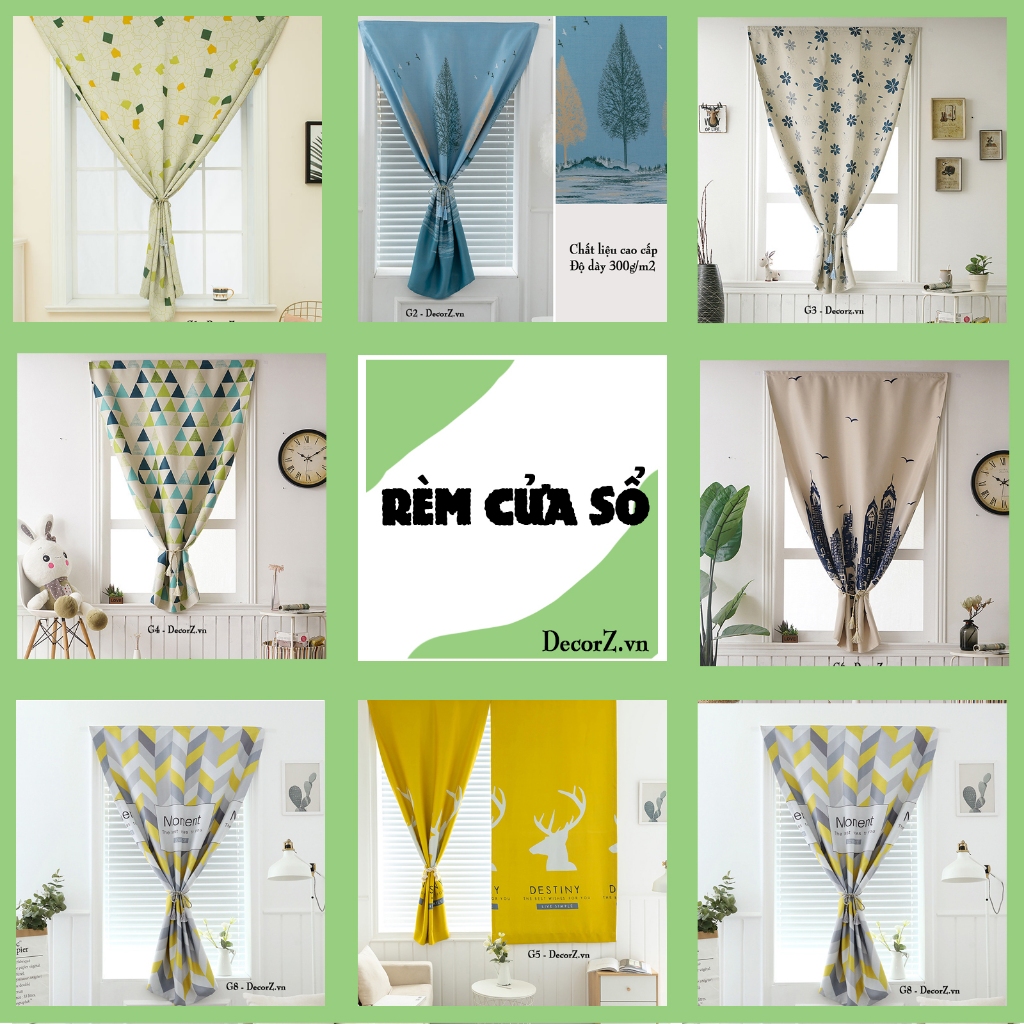 Rèm Cửa Sổ Dán Tường ❤️FREESHIP❤️ dán tường In Họa Tiết Hoạt Hình Dễ Thương nhiều kích thước - Mina_shop