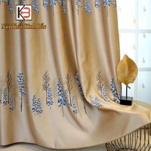 Rèm vải KB Làm từ vải gấm nổi họa tiết cây thông - Ảnh 3