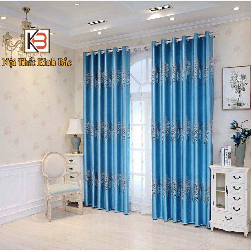 Rèm vải KB Làm từ vải gấm nổi họa tiết cây thông - Ảnh 4