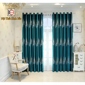 Rèm vải KB Làm từ vải gấm nổi họa tiết cây thông - Ảnh 5