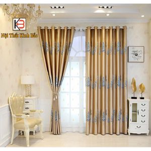 Rèm vải KB Làm từ vải gấm nổi họa tiết cây thông