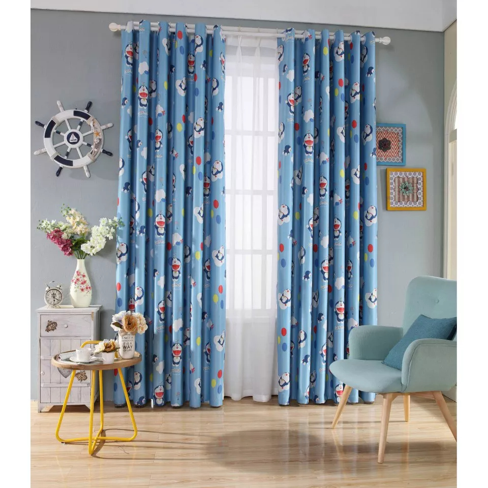 Rèm Vải Khoen Lỗ, Khoen Ri Đô, Rèm Dán Đô Rê Mon Dễ Thương Decor Kim Vinh DCKV06 - Ảnh 7