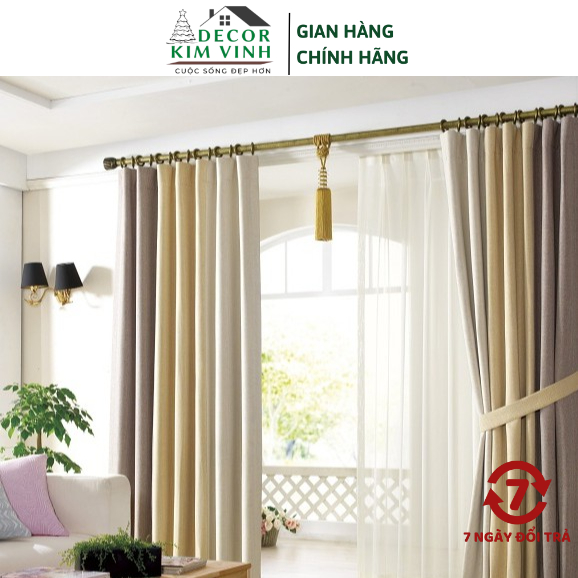 Rèm Vải Nhiều Tông Màu Decor Kim Vinh Khoen Lỗ DCKV182