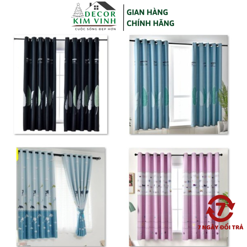 Rèm Vải Nhiều Mẫu Decor Kim Vinh Khoen Lỗ 1 Mét Ngang Cao 2 Mét